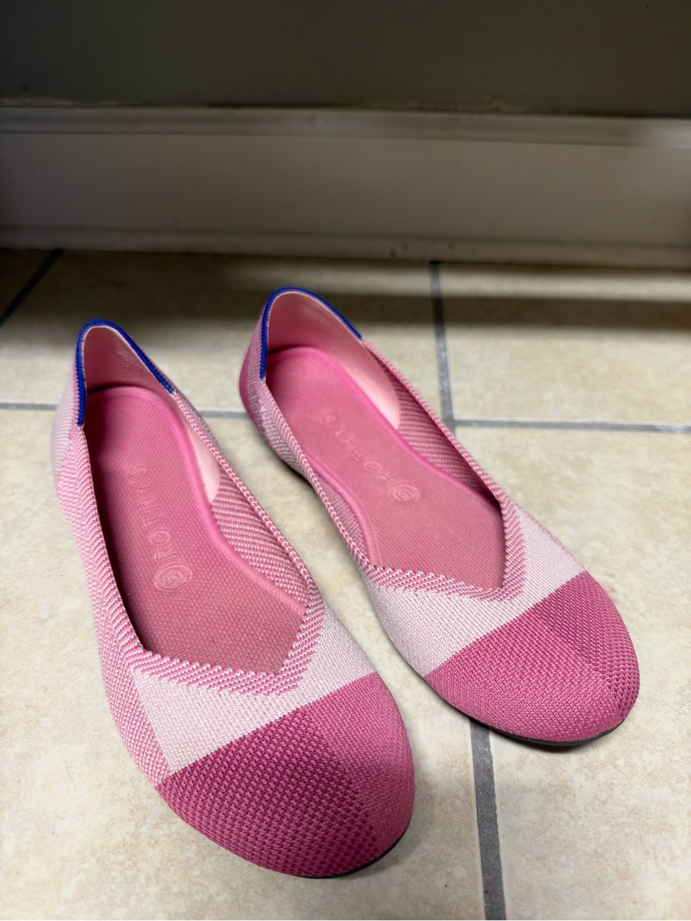 Rothy's limited-edition Breast Cancer Awareness cap toe flats